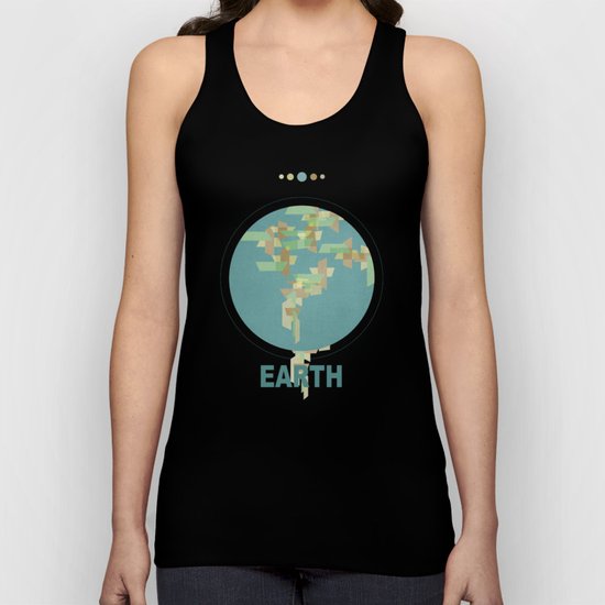 Geometric planets - EARTH Unisex Tank Top