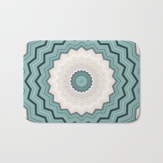 Abstract Turquoise Rings Bath Mat