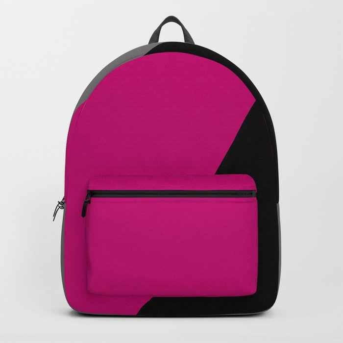 Geometric design in hot pink grey & black Backpack