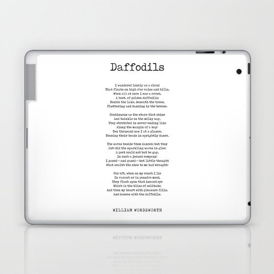 Daffodils - William Wordsworth Poem - Literature - Typewriter Print 2 Laptop & iPad Skin