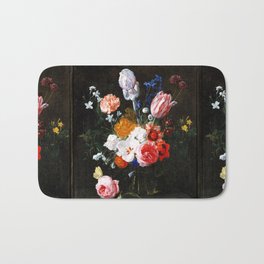 A Bouquet of Flowers in a Crystal Vase Bath Mat