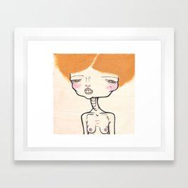 "Frizzy Hair and Nervous Charm" Framed Art Print