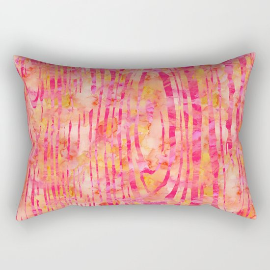 Orange Wood Print Rectangular Pillow