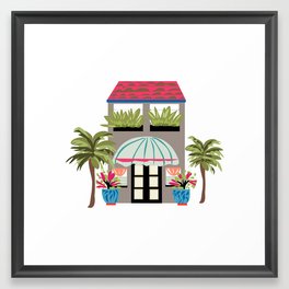 Palm Tree House Framed Art Print