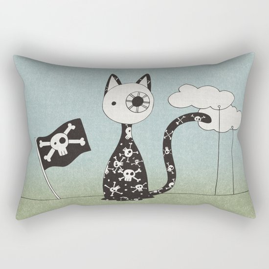 Just a Pirate Cat Rectangular Pillow