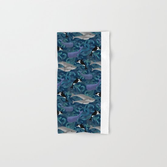 Beautiful Ocean Giants - teal Hand & Bath Towel