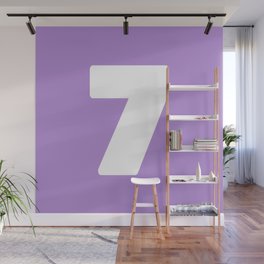 7 (White & Lavender Number) Wall Mural