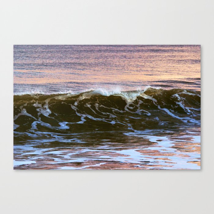 Ocean Waves Against Sunset Sky Canvas Print
