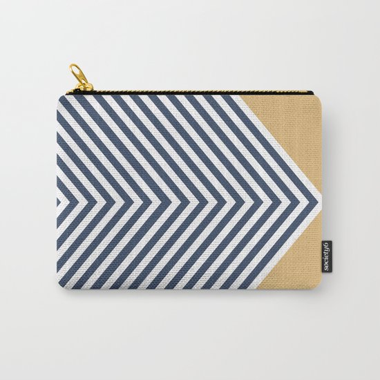 Gold & Navy Chevron Carry-All Pouch