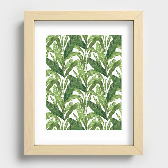 Tropical Leaves - White Recessed Framed Print