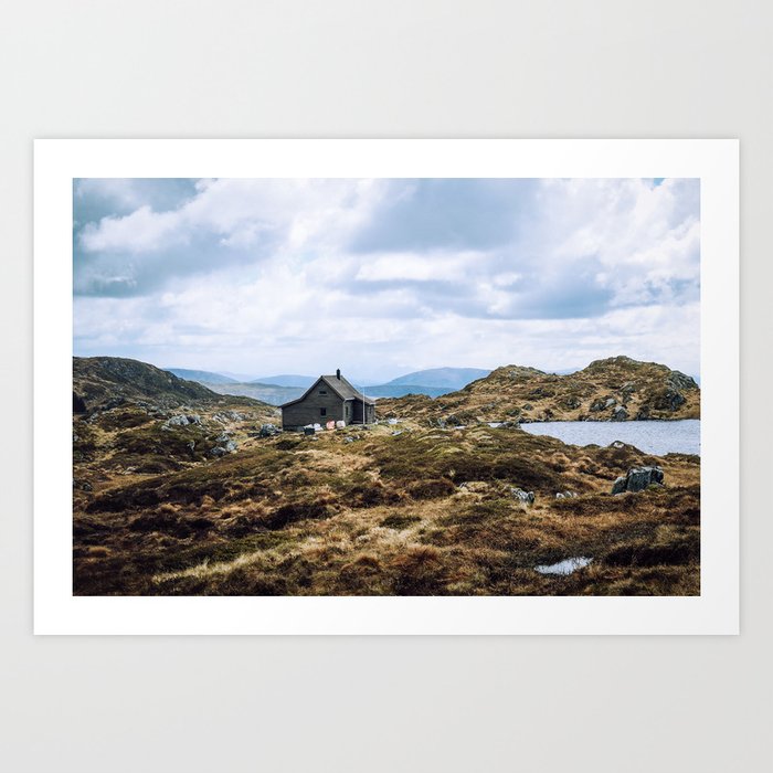 Lonely house up the hill, Bergen,Norway Art Print