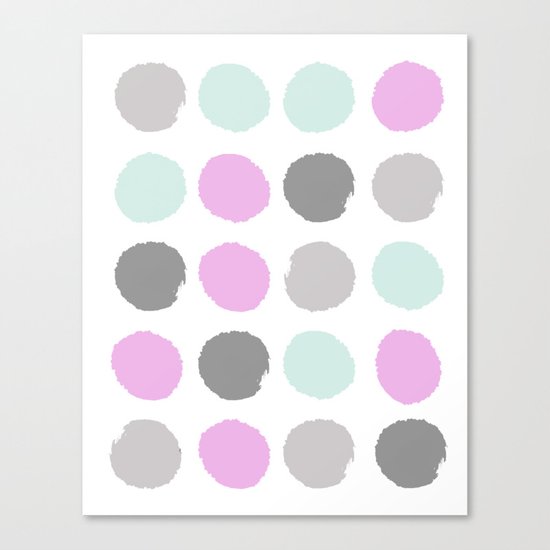 Modern pastel dots polka dots pattern basic decor for home office trendy space Canvas Print