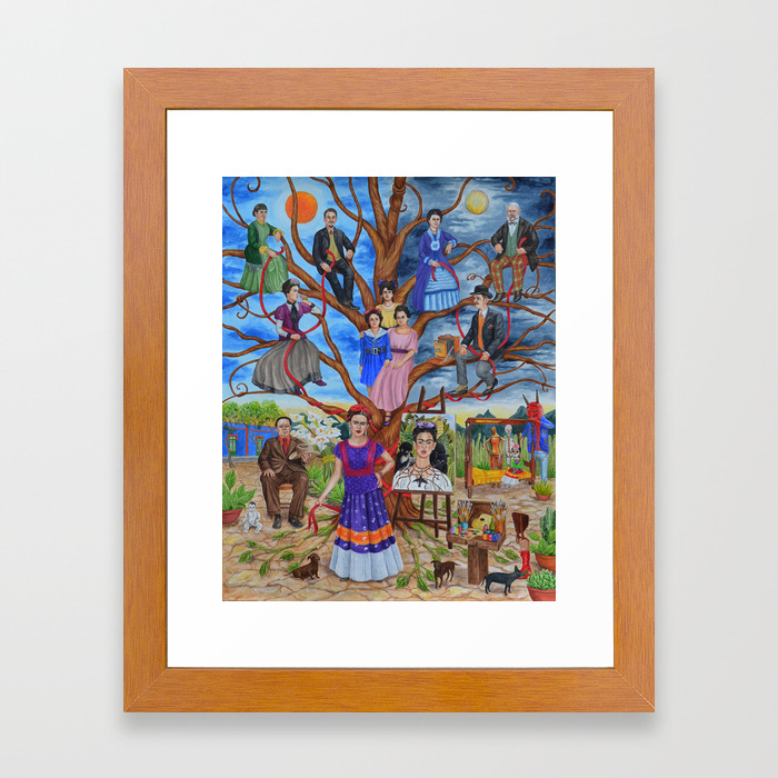 Frida Kahlo Custom Family Tree Painting Framed Art Print By