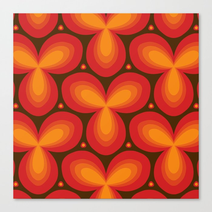 Retro tile pattern Canvas Print