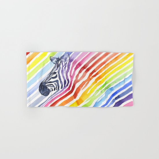 Animal Zebra Rainbow Hand & Bath Towel