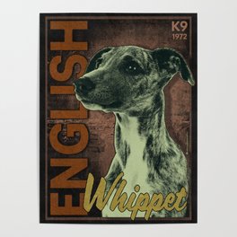 English Whippet Vintage Poster