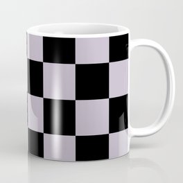 Light Purple and Black Checkered Chess Pattern  Coffee Mug