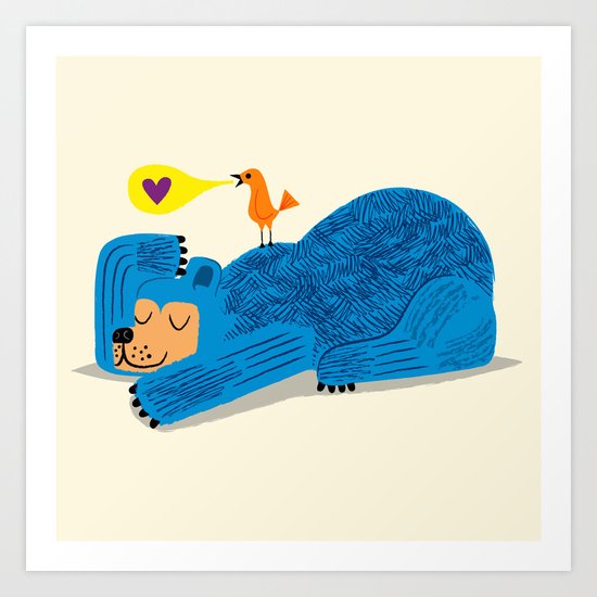 The Bear and The Bird Art Print
