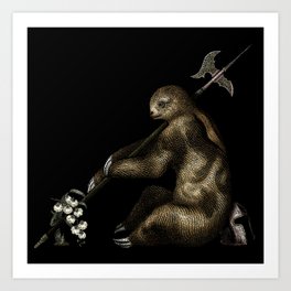 Sloth & Orchid Art Print