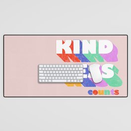 Kindness counts - rainbow typography Desk Mat