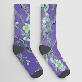 Vincent van Gogh "Almond Blossoms" (edited purple) Socks
