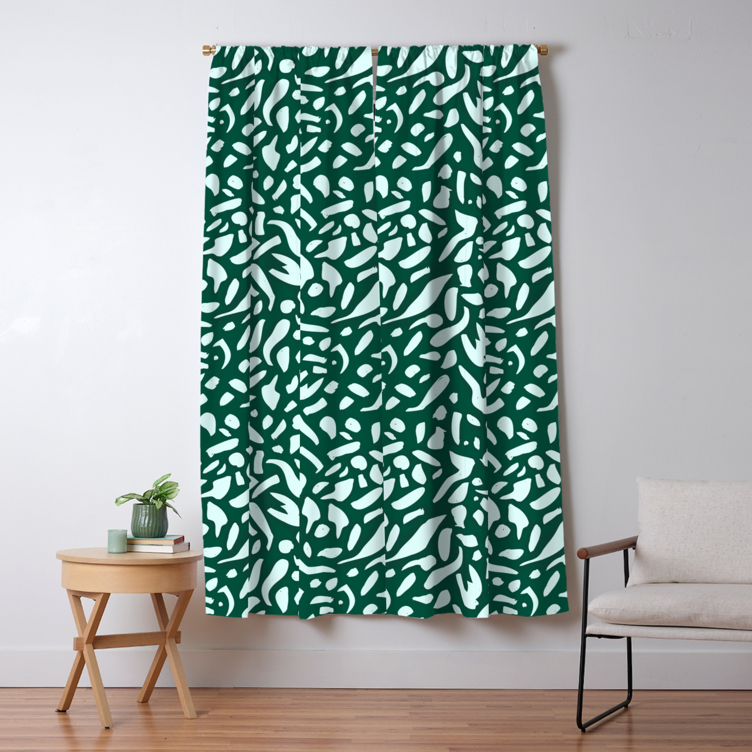 Deep Emrald Pattern Illutsration Blackout Curtain By 83oranges Society6