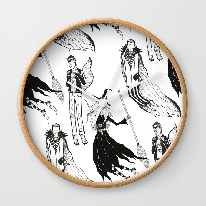 Happy Monsters (in white) Wall Clock