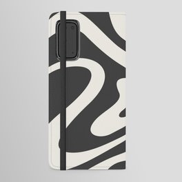 Modern Abstract Pattern 2 in black and Beige (Liquid Swirl Design) Android Wallet Case