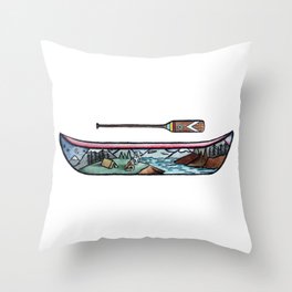 Scenic Canoe Throw Pillow