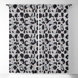 Grey Leopard Animal Print Pattern Blackout Curtain