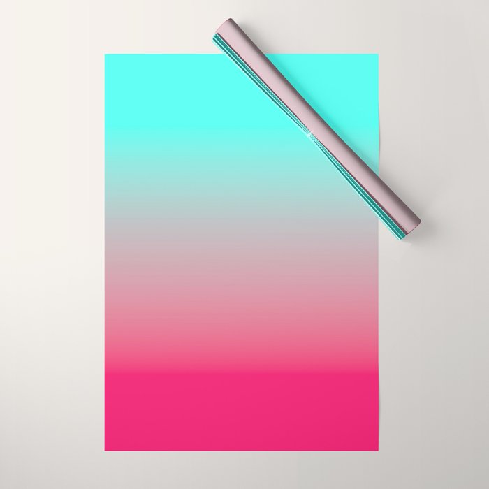 South Beach Art Deco Aqua to Bright Flamingo Pink Ombre Shade Color ...