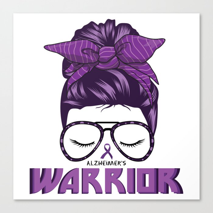 Purple Alzheimer's Warrior Alzheimer's Awareness Canvas Print