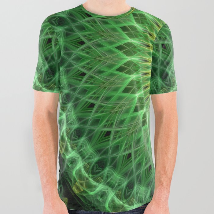 Glowing green and golden mandala All Over Graphic Tee