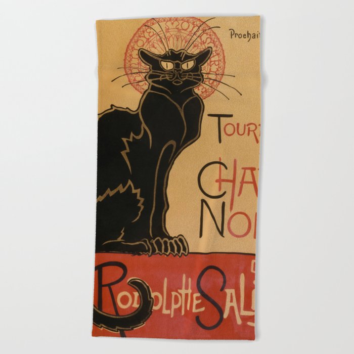 Le Chat Noir The Black Cat Poster By Theophile Steinlen Beach