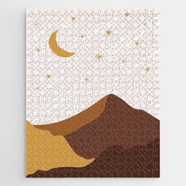 Night In The Desert, Abstract Bohemian Modern Design Jigsaw Puzzle