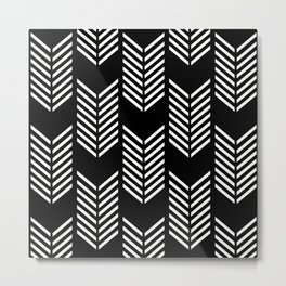 Simple tribal arrows pattern - black Metal Print