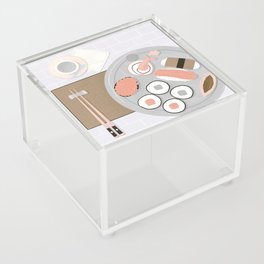 Sushi platter flatlay - muted palette Acrylic Box