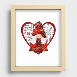 Valentine Heart Gnome Recessed Framed Print