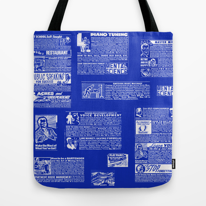 blue mcm tote