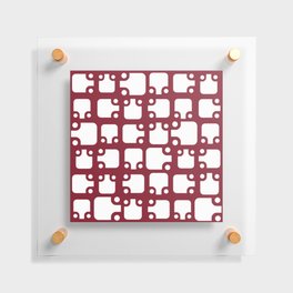Mid Century Modern Abstract Pattern Burgundy 2 Floating Acrylic Print