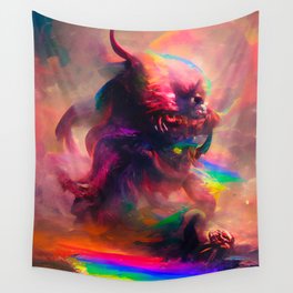 Psychedelic Cthulhu Rainbow Sea Mist Wall Tapestry
