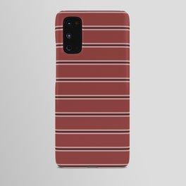 Mid Century Modern Stripes 821 Burgundy Brown and Beige Android Case