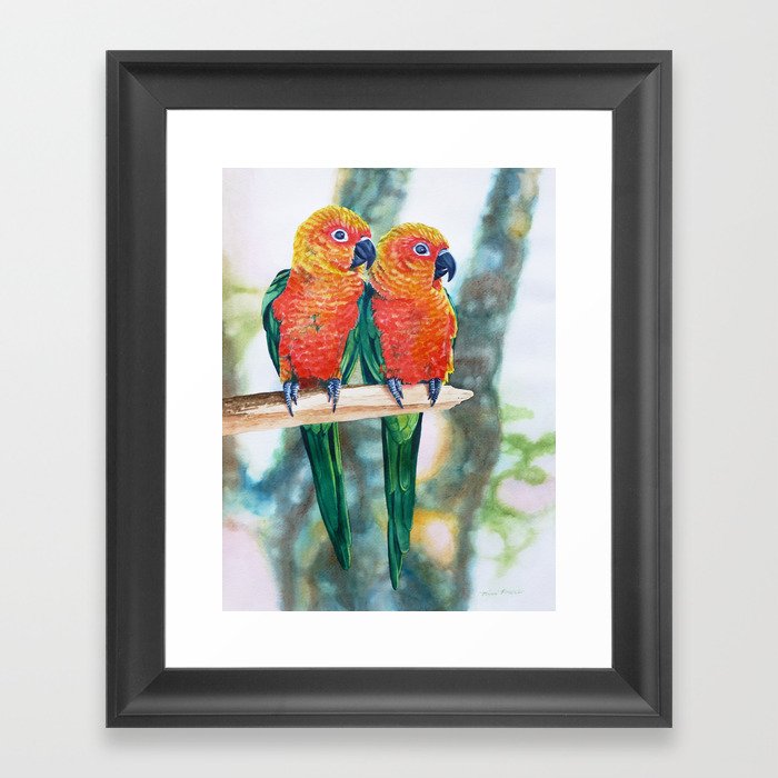 Love Bird Sweethearts Framed Art Print