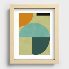 mid mod geometry green teal nature 2 Recessed Framed Print