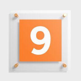 Number 9 (White & Orange) Floating Acrylic Print