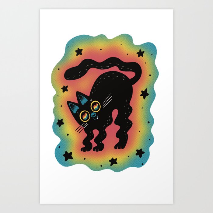 Wiggle Cat Art Print