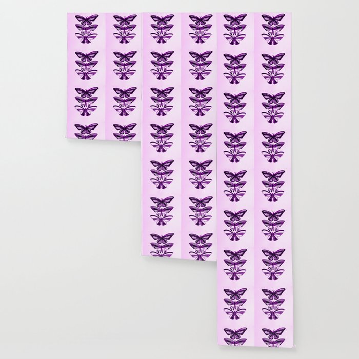 Pink And Black Butterflies With Pastel Pink Or Pastel Purple