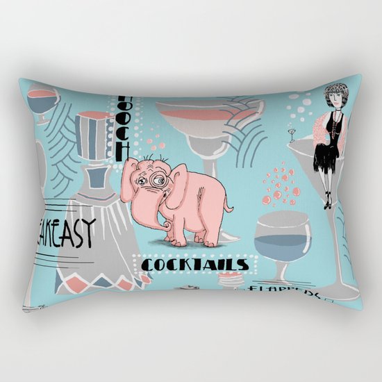 Prohibition Era, Cocktails, Anyone? Rectangular Pillow