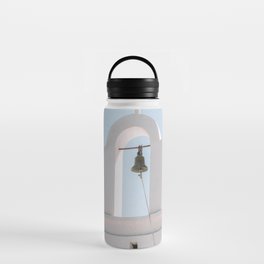 Greek White Tradtitional Church | Building on the Island of Naxos, Greeece | Summer Sunny Travel Photography Water Bottle