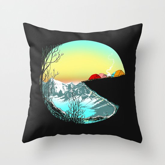 Pac camp Throw Pillow